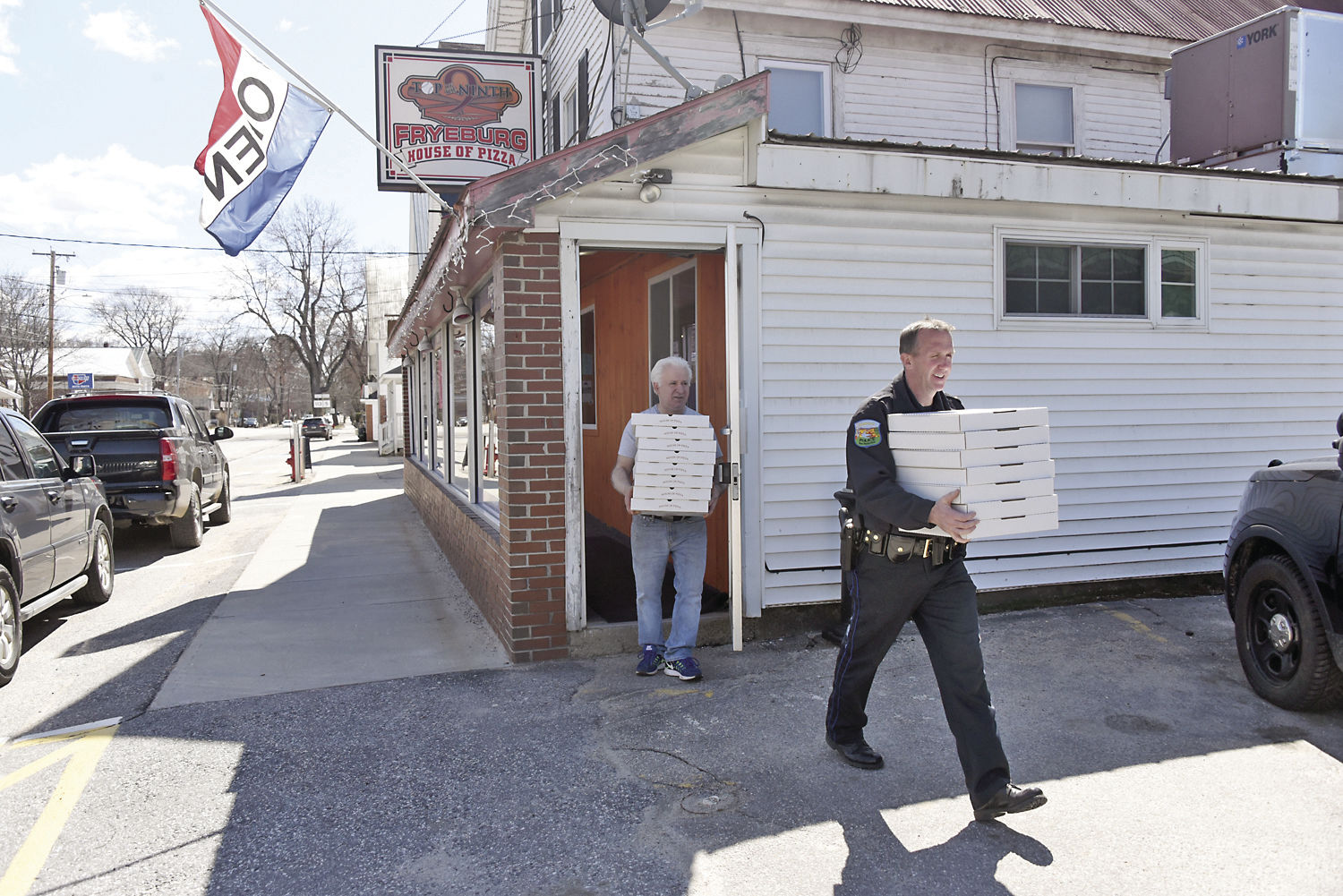 Fryeburg House of Pizza says thank you with pies
